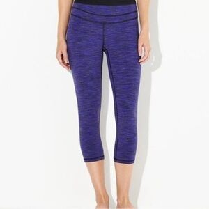 Lucy leggings studio hatha purple space dye capri crop yoga Size M
